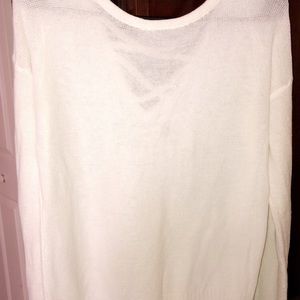 white cutout sweater